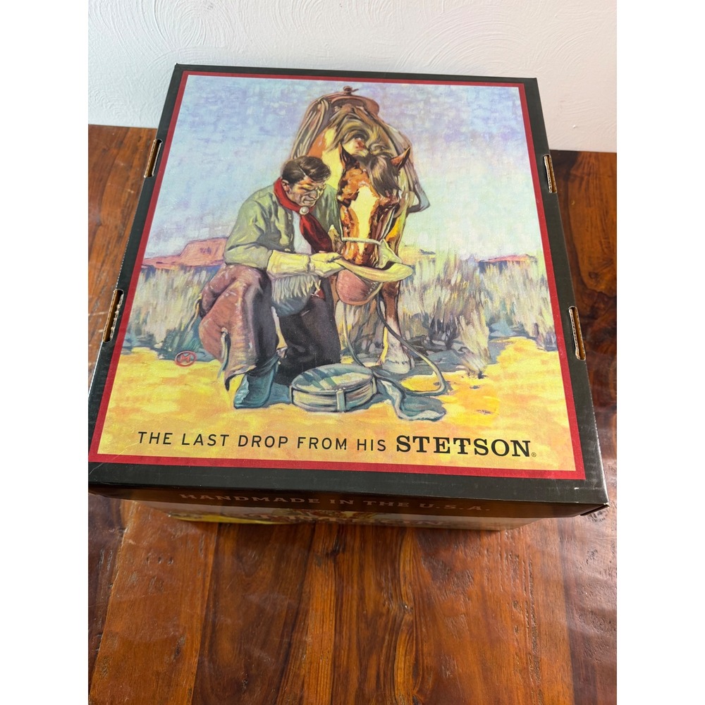 Stetson Legendary Hats Large Storage Box The Last Drop From His Stetson Artwork